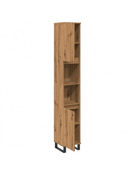 Armadietto Bagno Rovere 30x30x190 cm Legno Multistrato