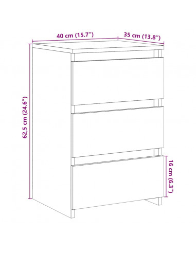 Comodini Legno Antico 2 pz 40x35x62,5 cm in Legno Multistrato