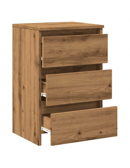 Comodino Rovere Artigianale 40x35x62,5 cm in Legno Multistrato
