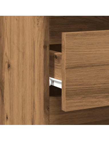 Comodino Rovere Artigianale 40x35x62,5 cm in Legno Multistrato