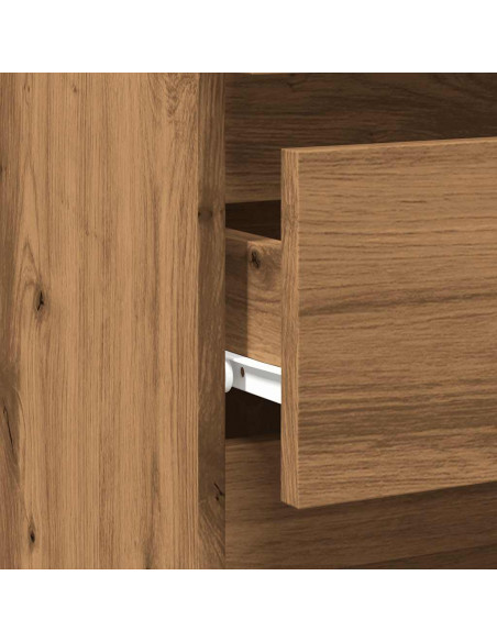 Comodino Rovere Artigianale 40x35x62,5 cm in Legno Multistrato