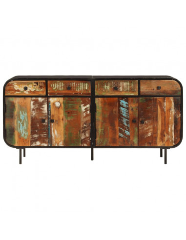 Credenza 140x35x70 cm in Legno Massello di Recupero e Metallo