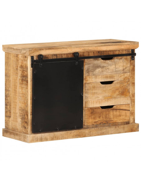 Credenza 80x30x55 cm in Legno Grezzo Massello di Mango