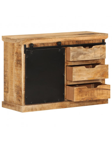 Credenza 80x30x55 cm in Legno Grezzo Massello di Mango