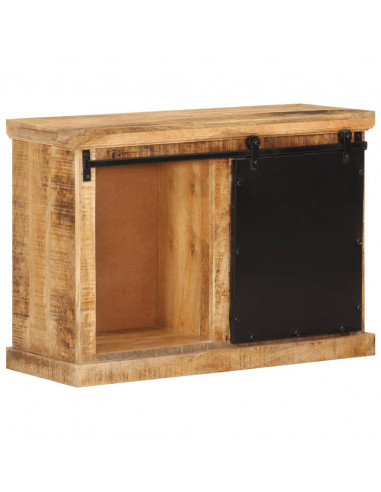 Credenza 80x30x55 cm in Legno Grezzo Massello di Mango
