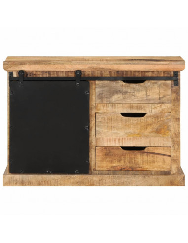 Credenza 80x30x55 cm in Legno Grezzo Massello di Mango