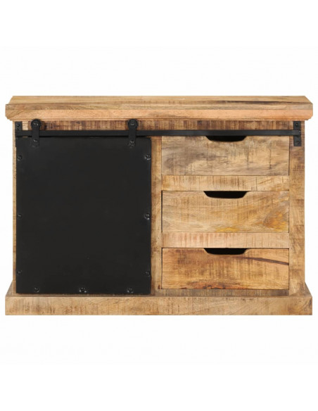 Credenza 80x30x55 cm in Legno Grezzo Massello di Mango