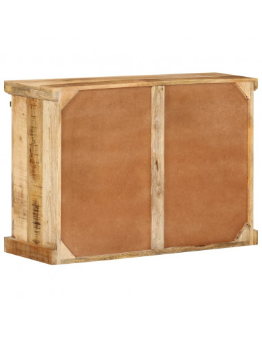Credenza 80x30x55 cm in Legno Grezzo Massello di Mango