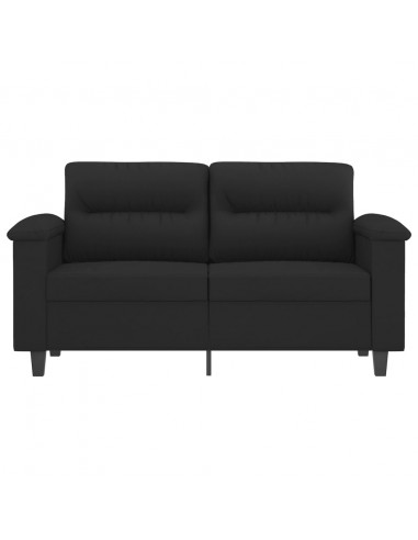 Divano a 2 Posti Nero 120 cm in Tessuto Microfibra