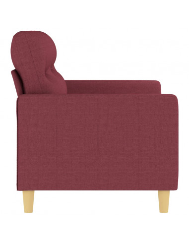 Divano a 2 Posti Rosso Vino 120 cm in Tessuto