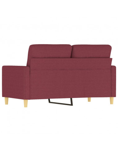 Divano a 2 Posti Rosso Vino 120 cm in Tessuto