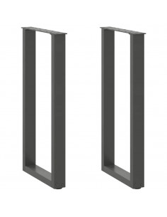 Gambe Tavolino Caffè a U 2 pz Antracite 28x(72-73) cm Acciaio