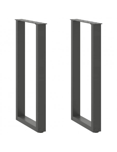 Gambe Tavolino Caffè a U 2 pz Antracite 28x(72-73) cm Acciaio