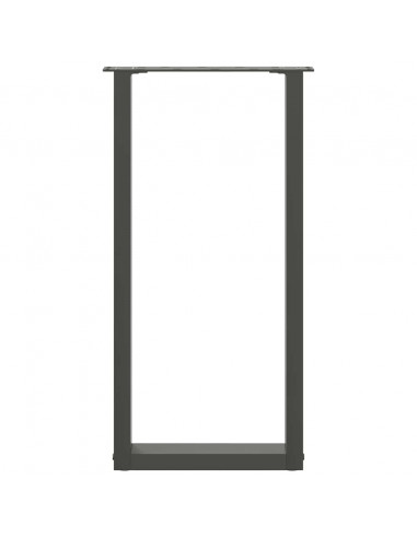 Gambe Tavolino Caffè a U 2 pz Antracite 28x(72-73) cm Acciaio