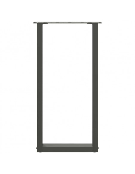 Gambe per tavolo consolle a forma di U 2 pz Antracite 28x(72-73) cm Acciaio