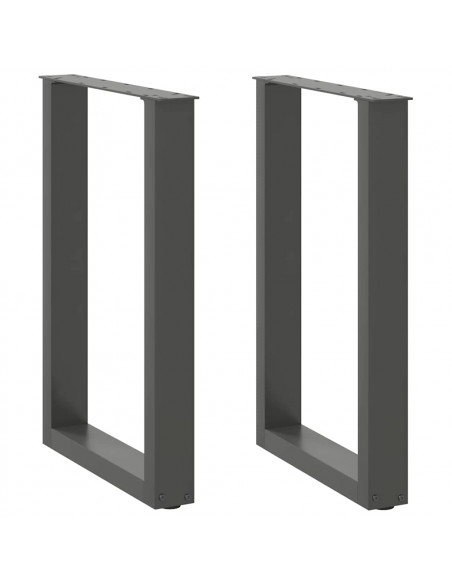 Gambe Tavolino Caffè a U 2 pz Antracite 50x(72-73)cm in Acciaio