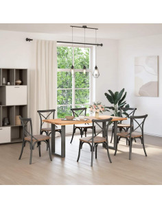 Gambe per tavolo da pranzo a forma di U 2 pz Antracite 50x(72-73) cm Acciaio 2