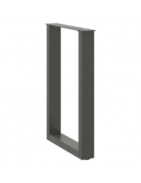 Gambe Tavolino Caffè a U 2 pz Antracite 50x(72-73)cm in Acciaio