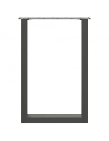Gambe per tavolo da pranzo a forma di U 2 pz Antracite 50x(72-73) cm Acciaio