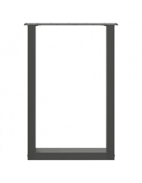 Gambe per tavolo da pranzo a forma di U 2 pz Antracite 50x(72-73) cm Acciaio
