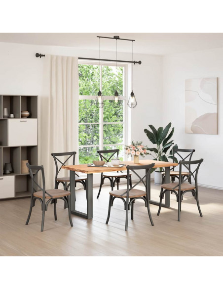 Gambe Tavolino Caffè a U 2 pz Antracite 60x(72-73)cm in Acciaio
