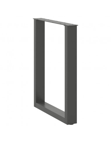 Gambe Tavolino Caffè a U 2 pz Antracite 60x(72-73)cm in Acciaio