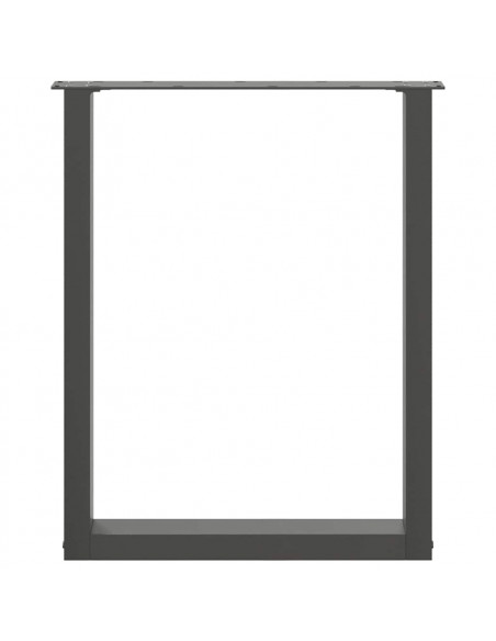 Gambe per tavolo da pranzo a forma di U 2 pz Antracite 60x(72-73) cm Acciaio
