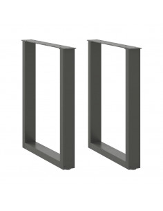 Gambe Tavolino Caffè a U 2 pz Antracite 70x(72-73) cm Acciaio
