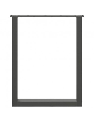 Gambe Tavolino Caffè a U 2 pz Antracite 70x(72-73) cm Acciaio