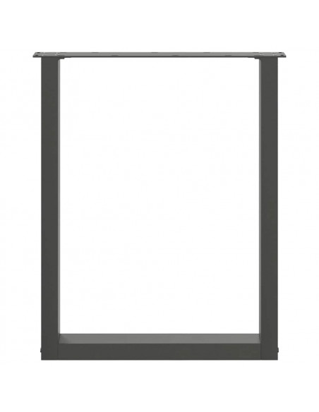 Gambe Tavolino Caffè a U 2 pz Antracite 70x(72-73) cm Acciaio