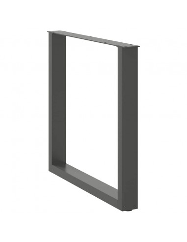 Gambe Tavolino Caffè a U 2 pz Antracite 80x(72-73)cm in Acciaio