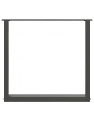 Gambe Tavolino Caffè a U 2 pz Antracite 80x(72-73)cm in Acciaio