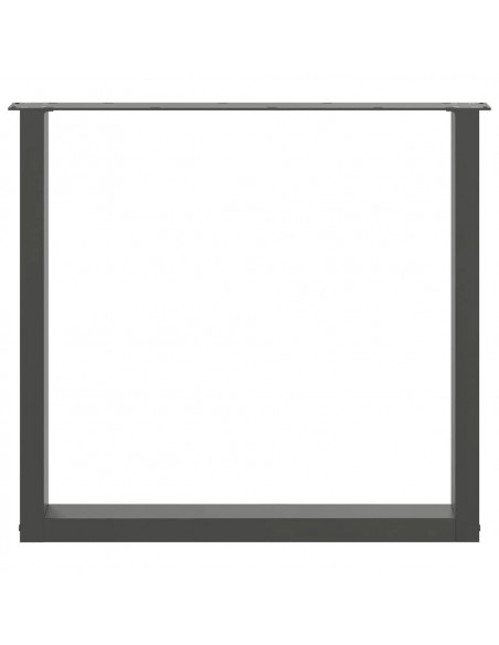 Gambe per tavolo da pranzo a forma di U 2 pz Antracite 80x(72-73) cm Acciaio
