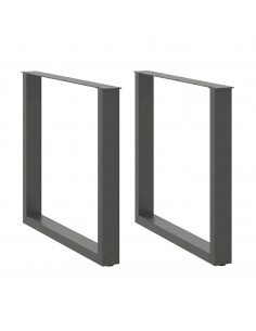 Gambe Tavolino Caffè a U 2 pz Antracite 90x(72-73)cm in Acciaio