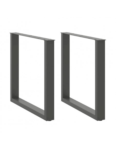 Gambe Tavolino Caffè a U 2 pz Antracite 90x(72-73)cm in Acciaio