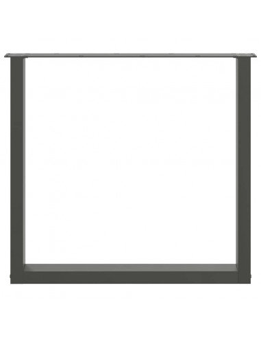 Gambe Tavolino Caffè a U 2 pz Antracite 90x(72-73)cm in Acciaio