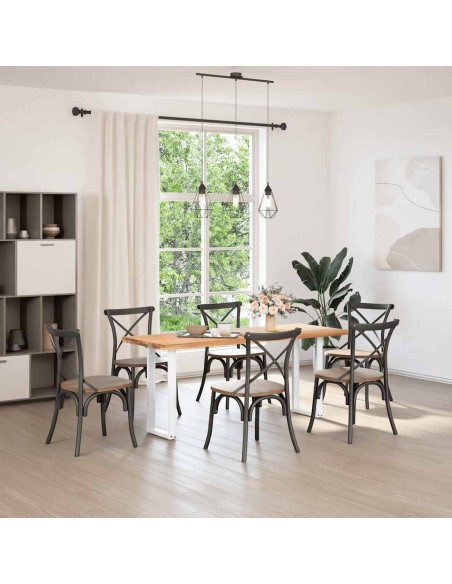 Gambe per tavolo consolle a forma di U 2 pz bianche 28x(72-73) cm in acciaio