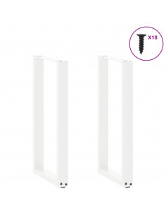 Gambe per tavolo consolle a forma di U 2 pz bianche 28x(72-73) cm in acciaio 2