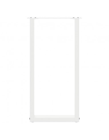 Gambe per tavolo consolle a forma di U 2 pz bianche 28x(72-73) cm in acciaio