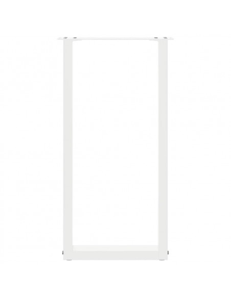 Gambe per tavolo consolle a forma di U 2 pz bianche 28x(72-73) cm in acciaio