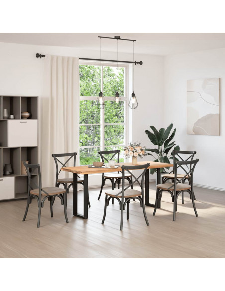 Gambe per Tavolo Consolle a Forma di U 2 pz Nere 28x(72-73) cm Acciaio