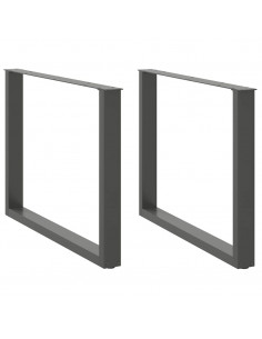 Gambe Tavolino Caffè a U 2pz Antracite 100x(72-73)cm in Acciaio