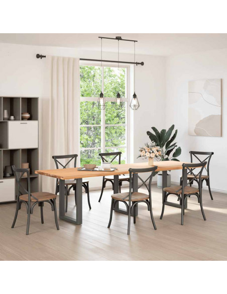 Gambe Tavolino Caffè a U 3 pz Antracite 70x(72-73)cm in Acciaio