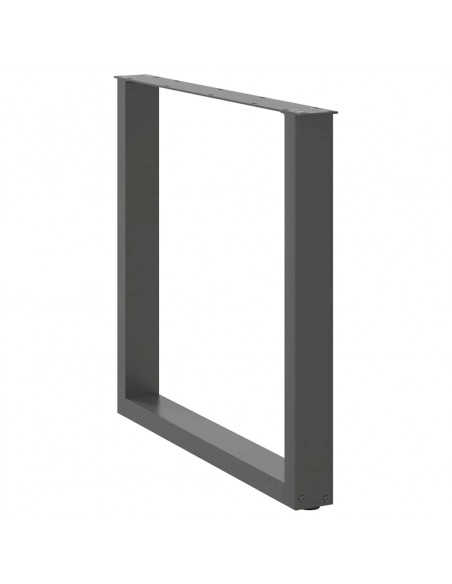 Gambe Tavolino Caffè a U 3 pz Antracite 80x(72-73)cm in Acciaio