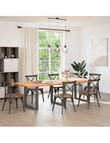 Gambe Tavolino Caffè a U 3 pz Antracite 90x(72-73)cm in Acciaio