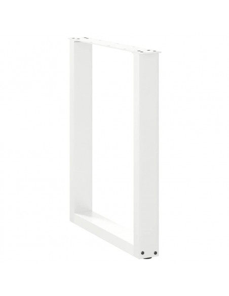 Gambe per tavolo da pranzo a forma di U 2 pz bianche 60x(72-73) cm in acciaio