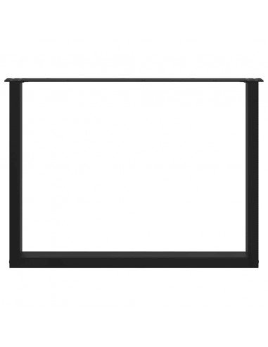 Gambe Tavolino da Caffè a U 2 pz Nero 100x(72-73) cm in Acciaio