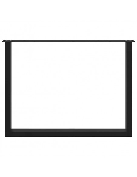 Gambe Tavolino da Caffè a U 2 pz Nero 100x(72-73) cm in Acciaio