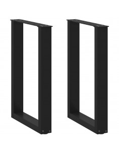 Gambe Tavolino da Caffè a U 2 pz Nero 50x(72-73) cm in Acciaio