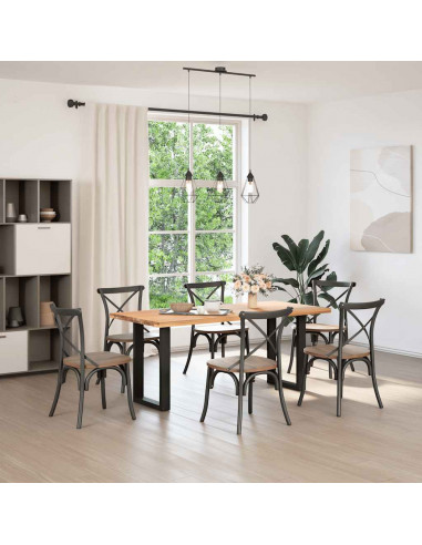 Gambe Tavolino da Caffè a U 2 pz Nero 50x(72-73) cm in Acciaio